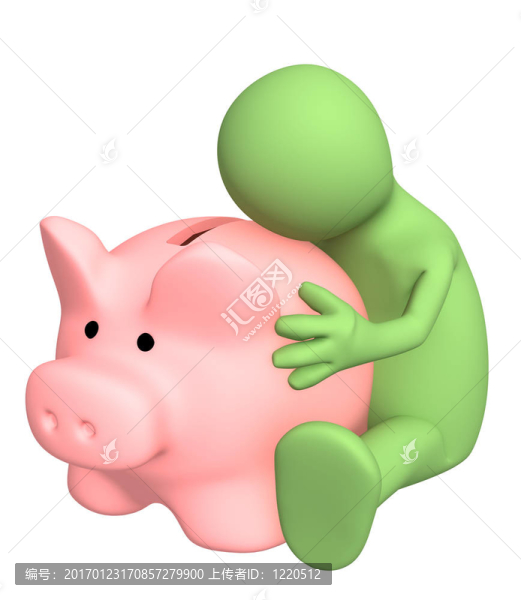 三維木偶；擁抱小豬銀行
