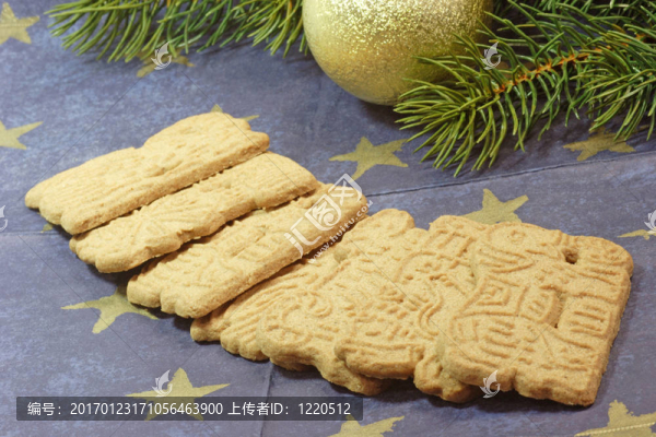 冷杉樹枝圣誕餅干