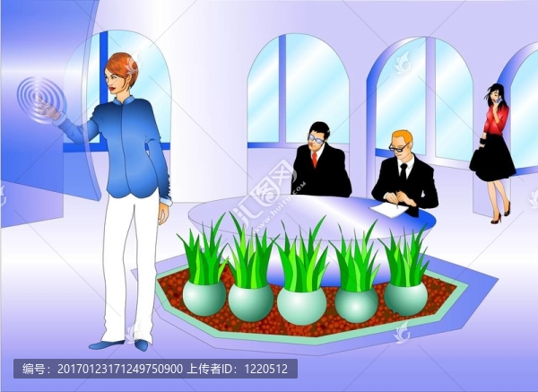 在會議室的商務人士