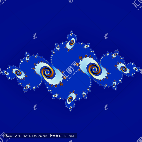 藍(lán)色背景分形花圖案