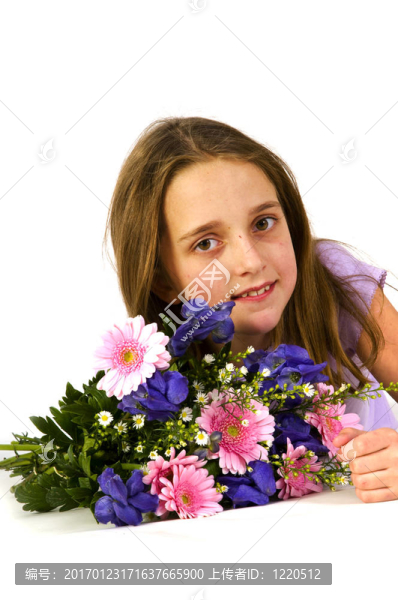 女孩與花