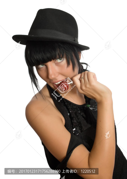 性感的女孩戴著甜美的帽子