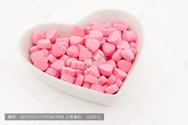 粉紅心形糖果
