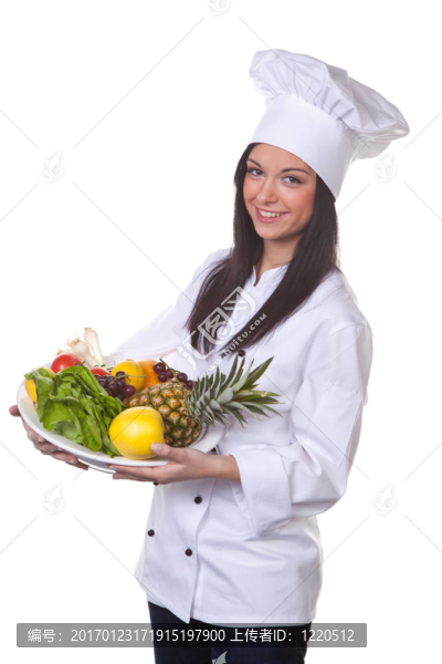 Cook供應(yīng)一碗水果和蔬菜