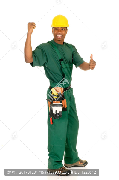 黑色的建筑工人