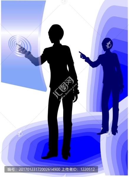 使用觸摸屏的商業(yè)女性