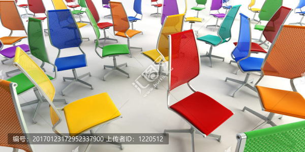 彩色辦公椅3D