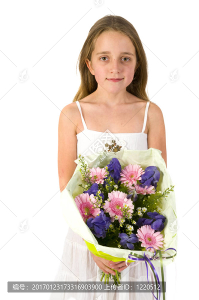 花花束的孩子