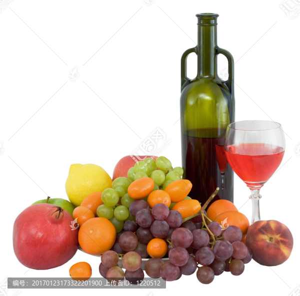 明亮的生活與酒和水果