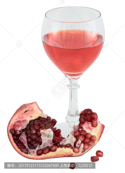靜物與一杯葡萄酒和石榴