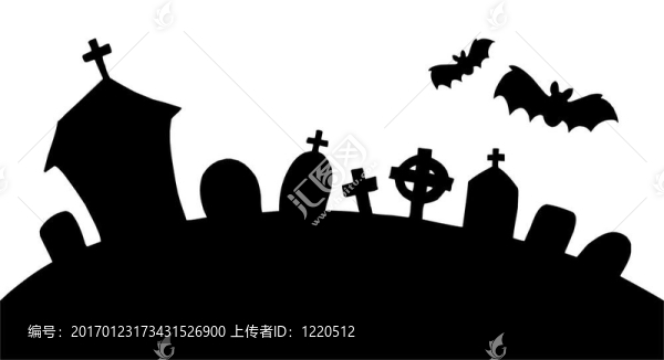 墓地的剪影