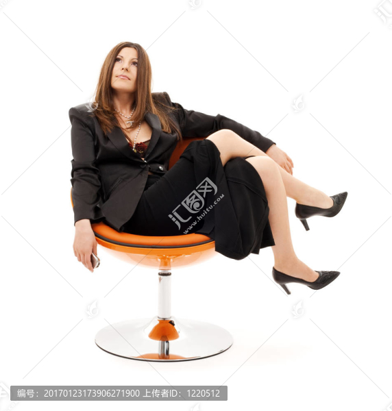 沉思的女商人