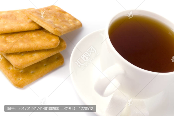 一杯茶；糖和餅干
