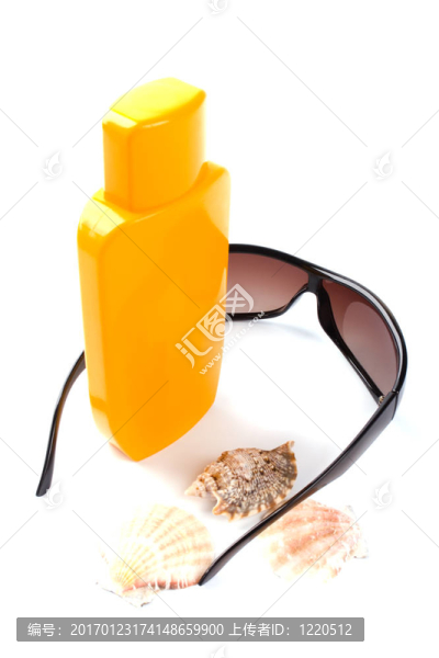 太陽鏡和乳液