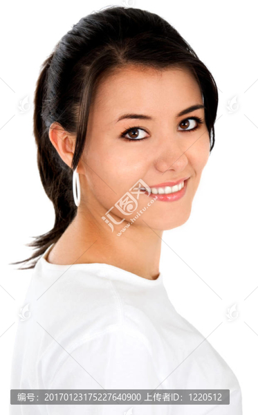 休閑女人肖像-微笑