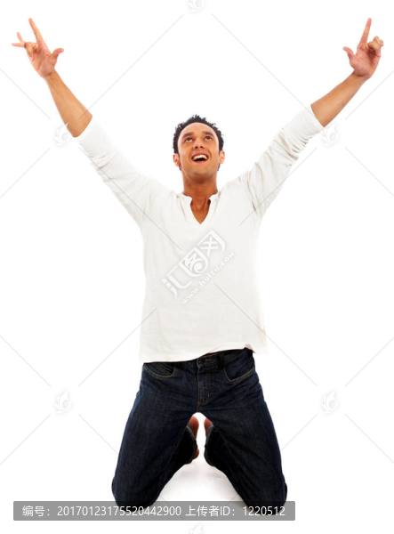 快樂的人慶祝成功