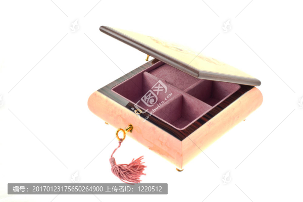 打開木鑲嵌首飾盒