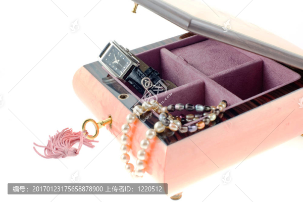 珍珠項鏈和鑲框打開看