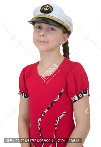 制服帽的年輕女孩