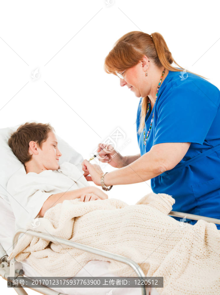 護士給男孩一桿