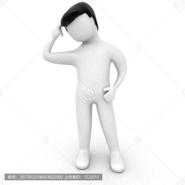 3D人類抓他的頭
