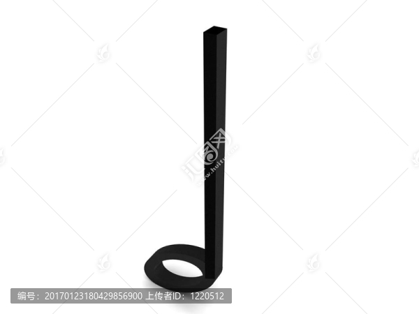 三維黑色的高音譜號