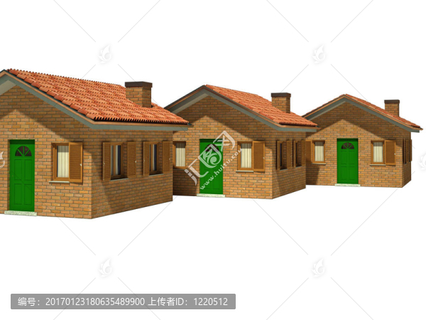 孤立的3D房屋
