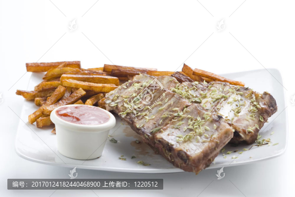 美國的新鮮排骨燒烤sausace牛至