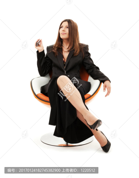 沉思的女商人
