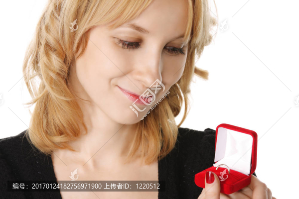 環(huán)的金發(fā)女郎的手