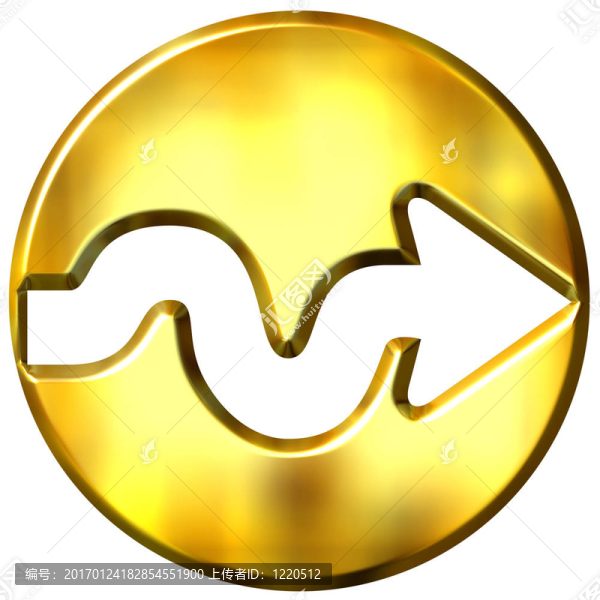 三維金色框架箭