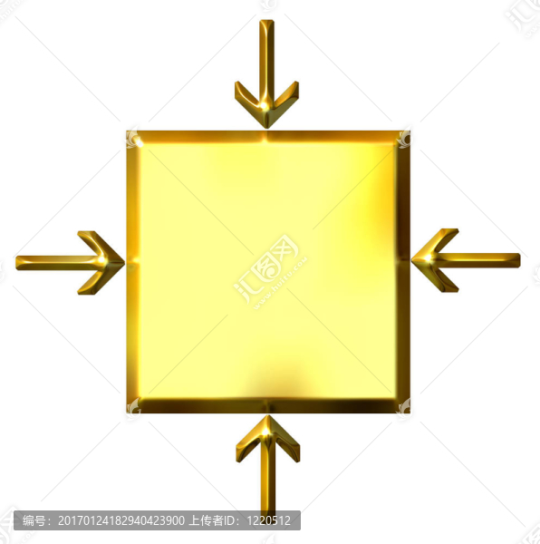 三維黃金廣場(chǎng)與指向箭頭