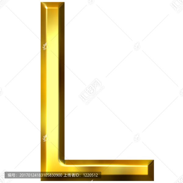 3D金色字母L