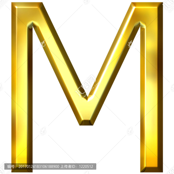3D黃金字母M-匯圖網(wǎng) www.fosd68.com 3D黃金字母M