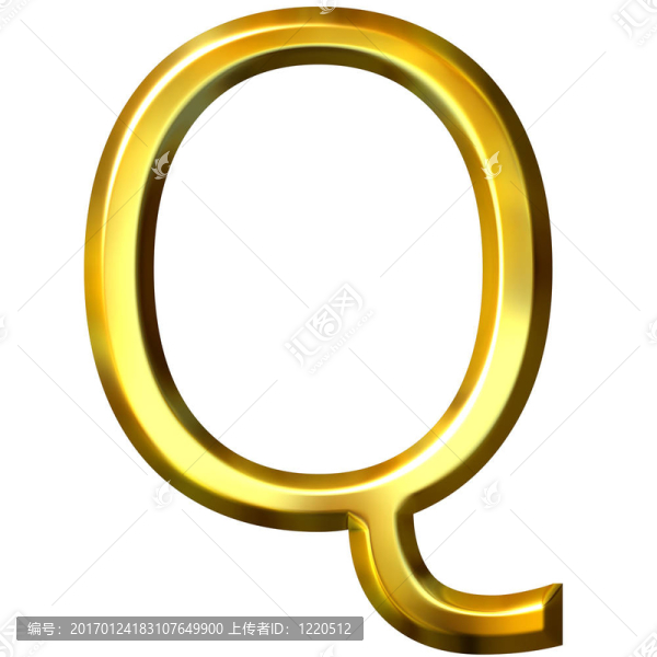 3D黃金字母Q