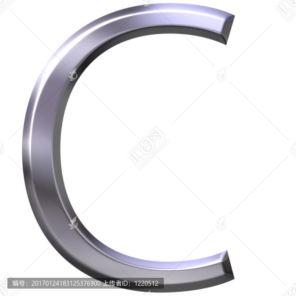 三維銀字母C