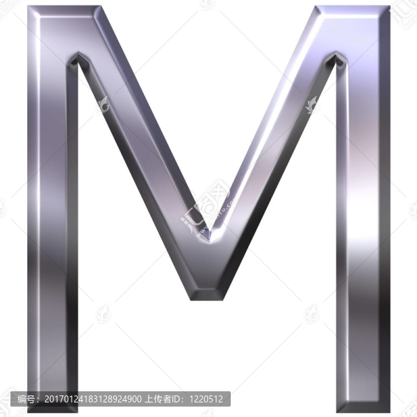 三維銀字母M