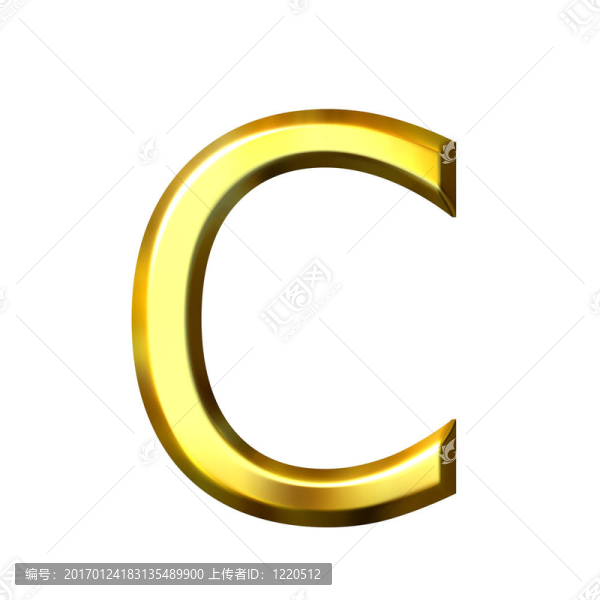 3D金色字母C