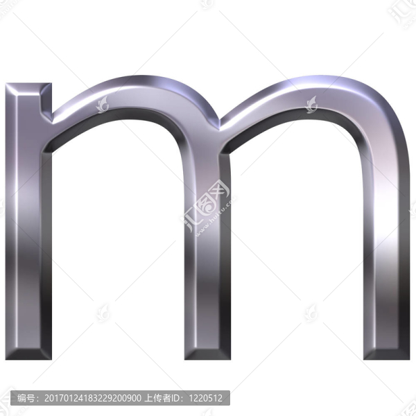 三維銀字母M