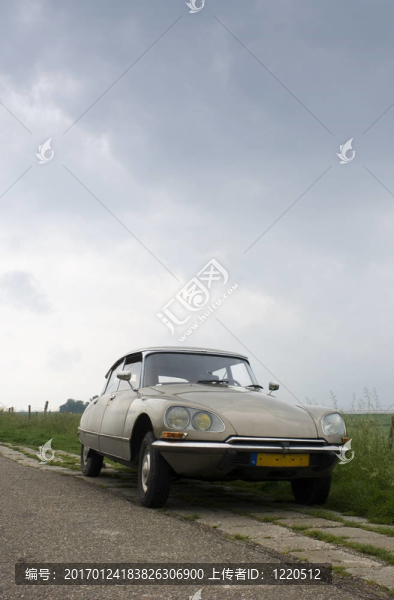 荷蘭堤上的老式車