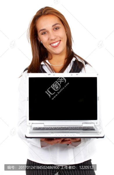 筆記本電腦上的商業(yè)女人