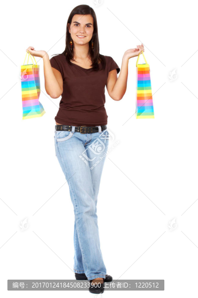 帶購(gòu)物袋的女人