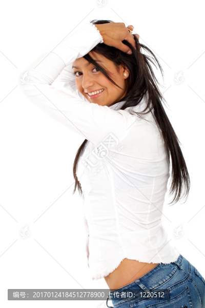隨便的女人微笑