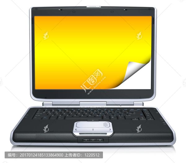 具有白色背景的創(chuàng)意冰壺屏幕的筆記本電腦3D模型