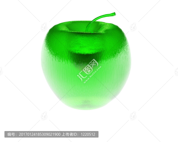 3D透明綠蘋果