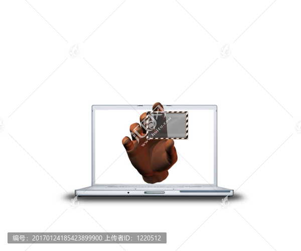 筆記本電腦3D手和透明貼紙