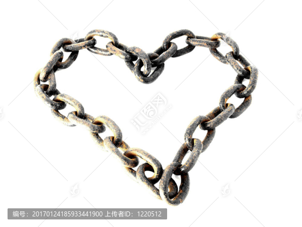 心形生銹的金屬鏈
