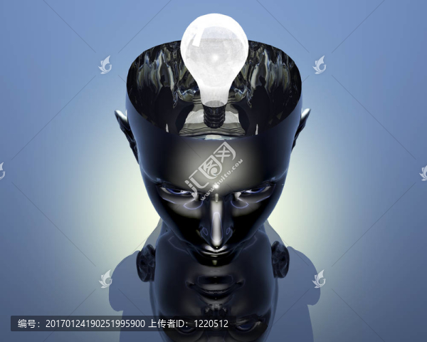 臺燈3D在3D機器人女孩頭