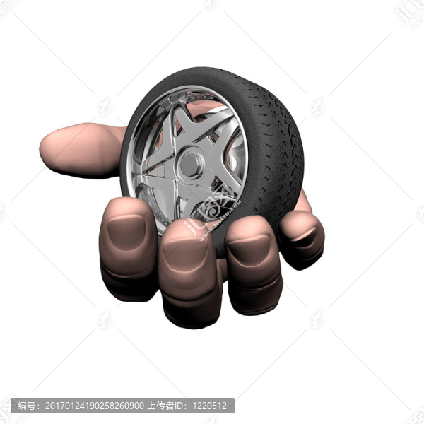 汽車輪胎車輪在手上