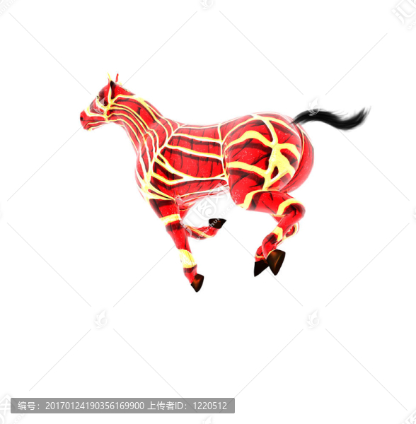 三維立體感斑斕的馬